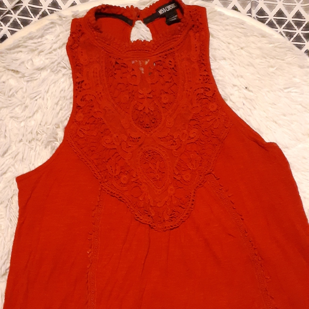 Burgundy Lace Tank Top